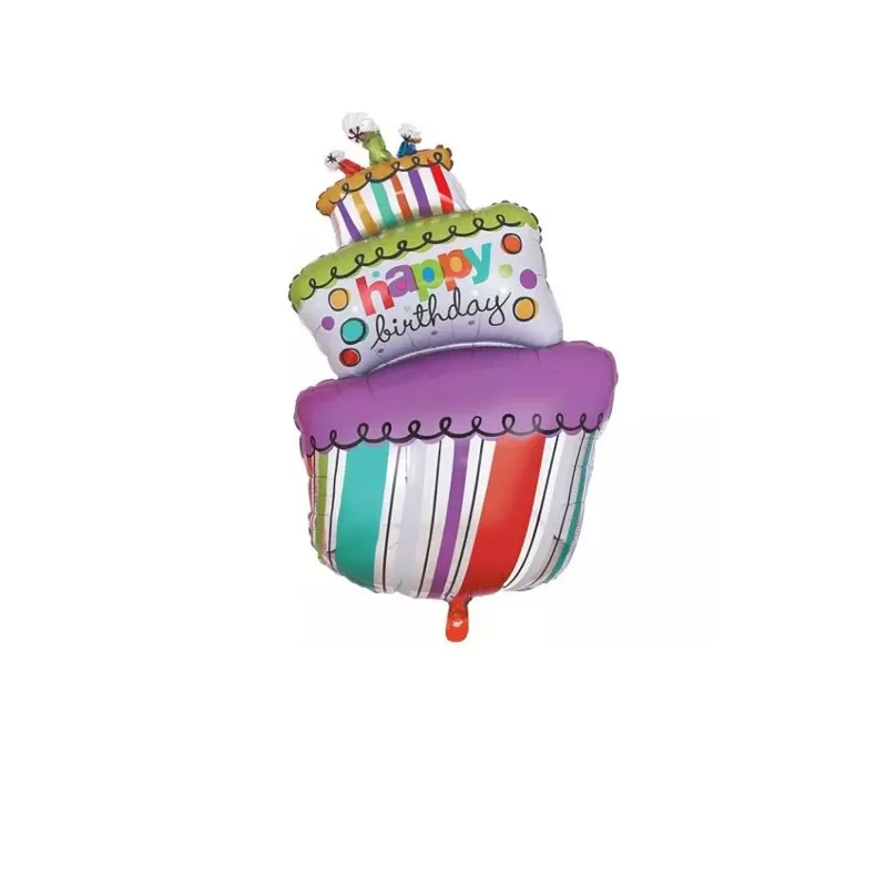 Style Cake Happy Birthday Foil Balloon for Baby Kids Birthday Party Decorations Inflatable Air Balloons