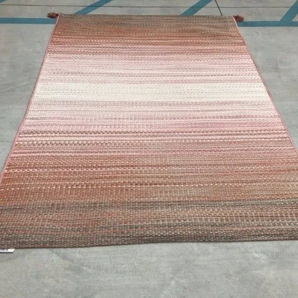 TEEK - 7' x 10' 7x10 Pink Warm Outdoor Striped Area Rug