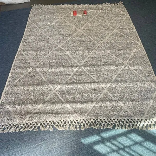 TEEK - 7x10 Feet Silver Gray Diamond Outdoor Area Rug