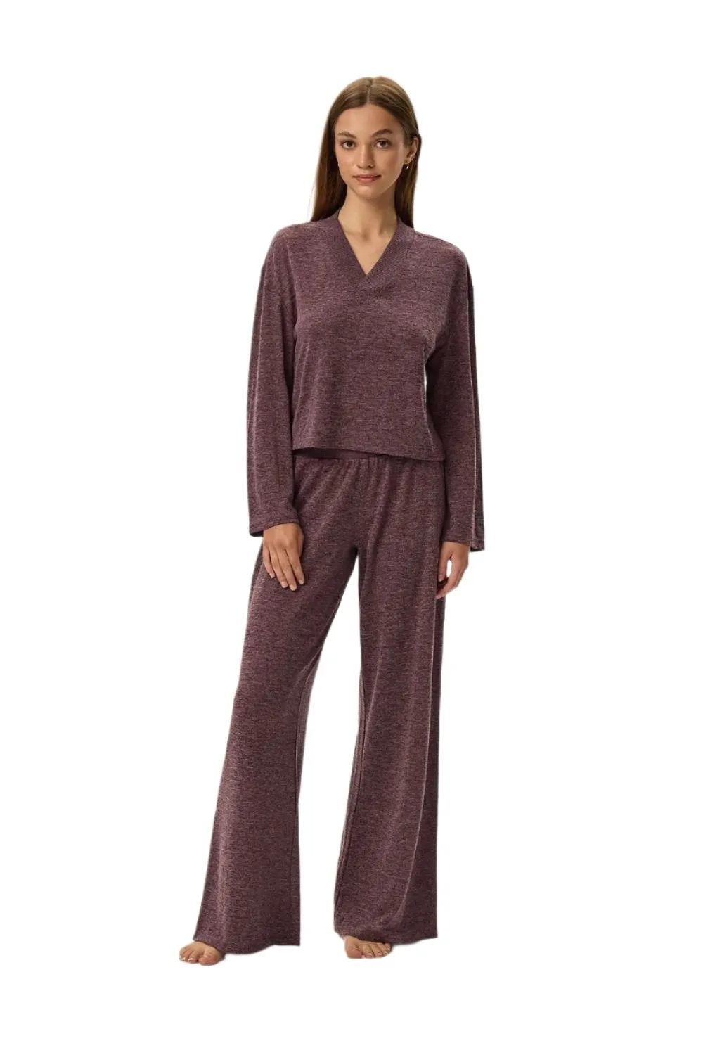 TEEK - Violet Casual Long Sleeve Pants Pyjama Set