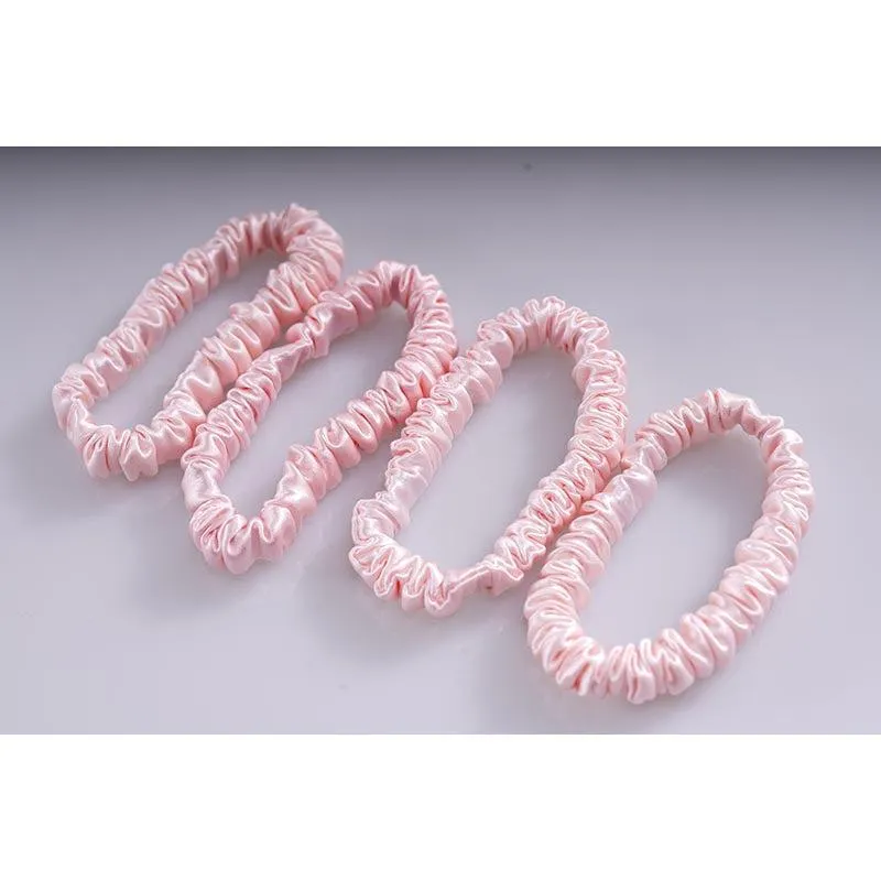 Thin silk scrunchies - Pink - 4 pack - dropshipping