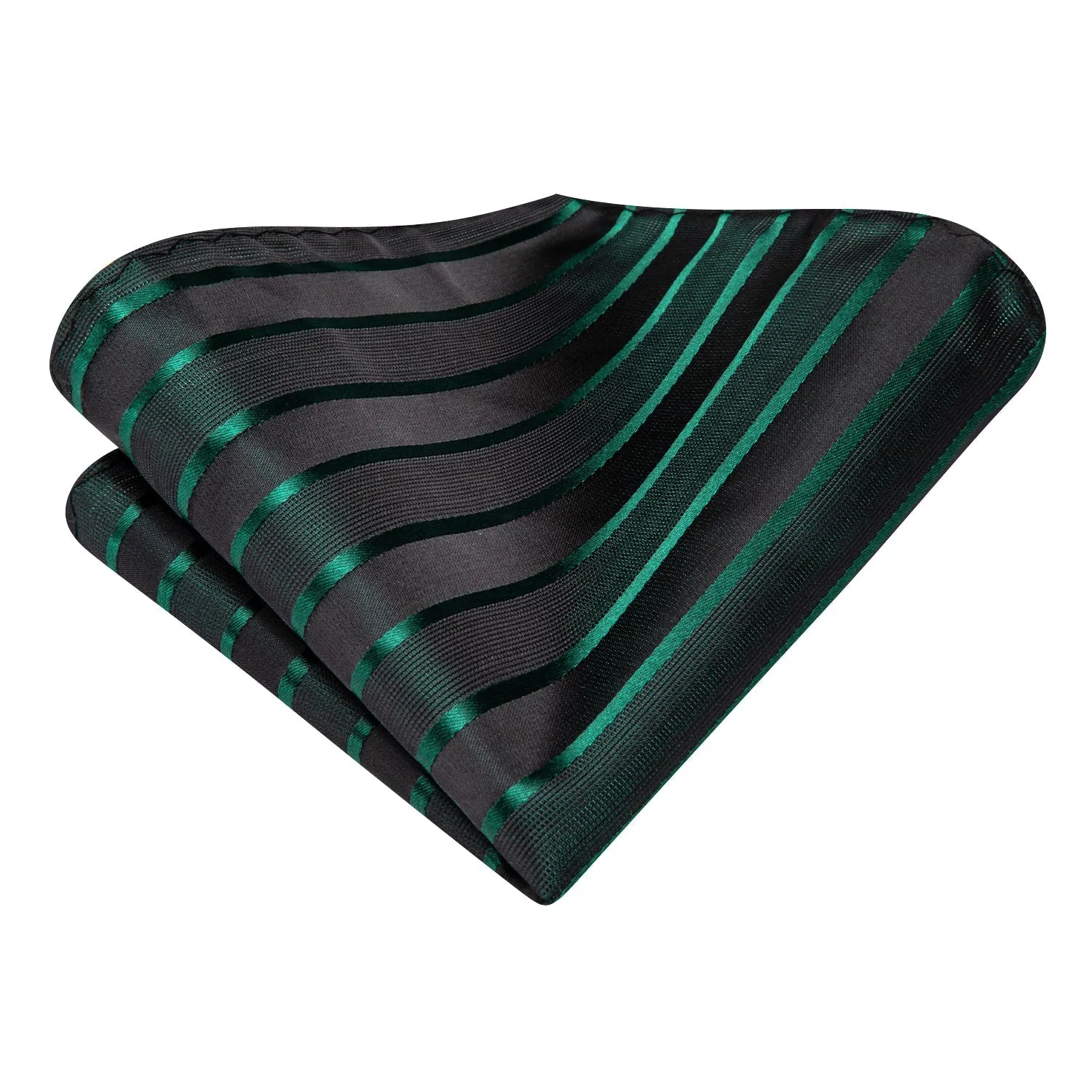 Ties2you Extra Long Tie Green Black Striped 70 Inches Silk Mens Dress Tie Set for Business