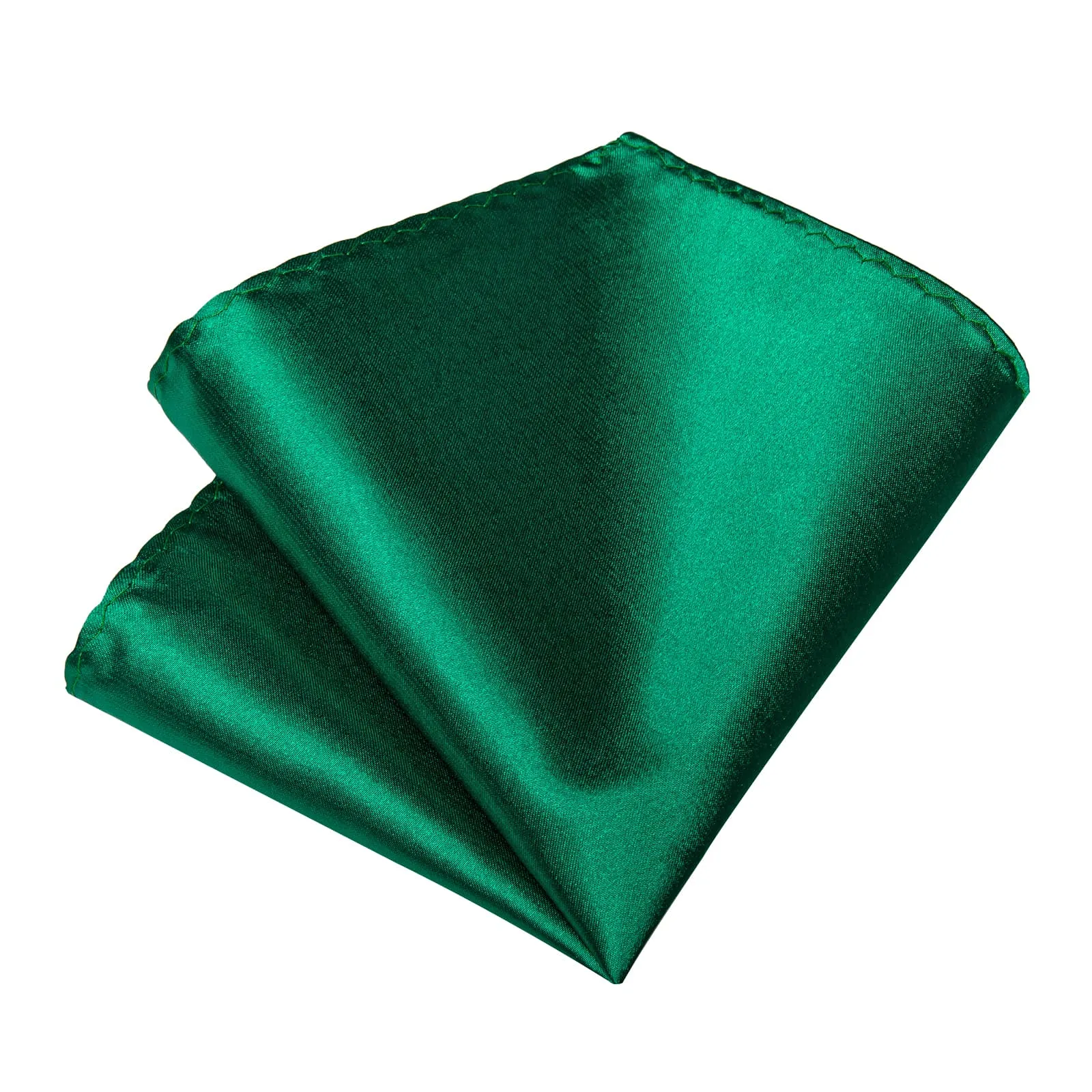 Ties2you Tie Top Shining Solid Silk Mens Emerald Green Work Dresses Tie Handkerchief Cufflinks Set