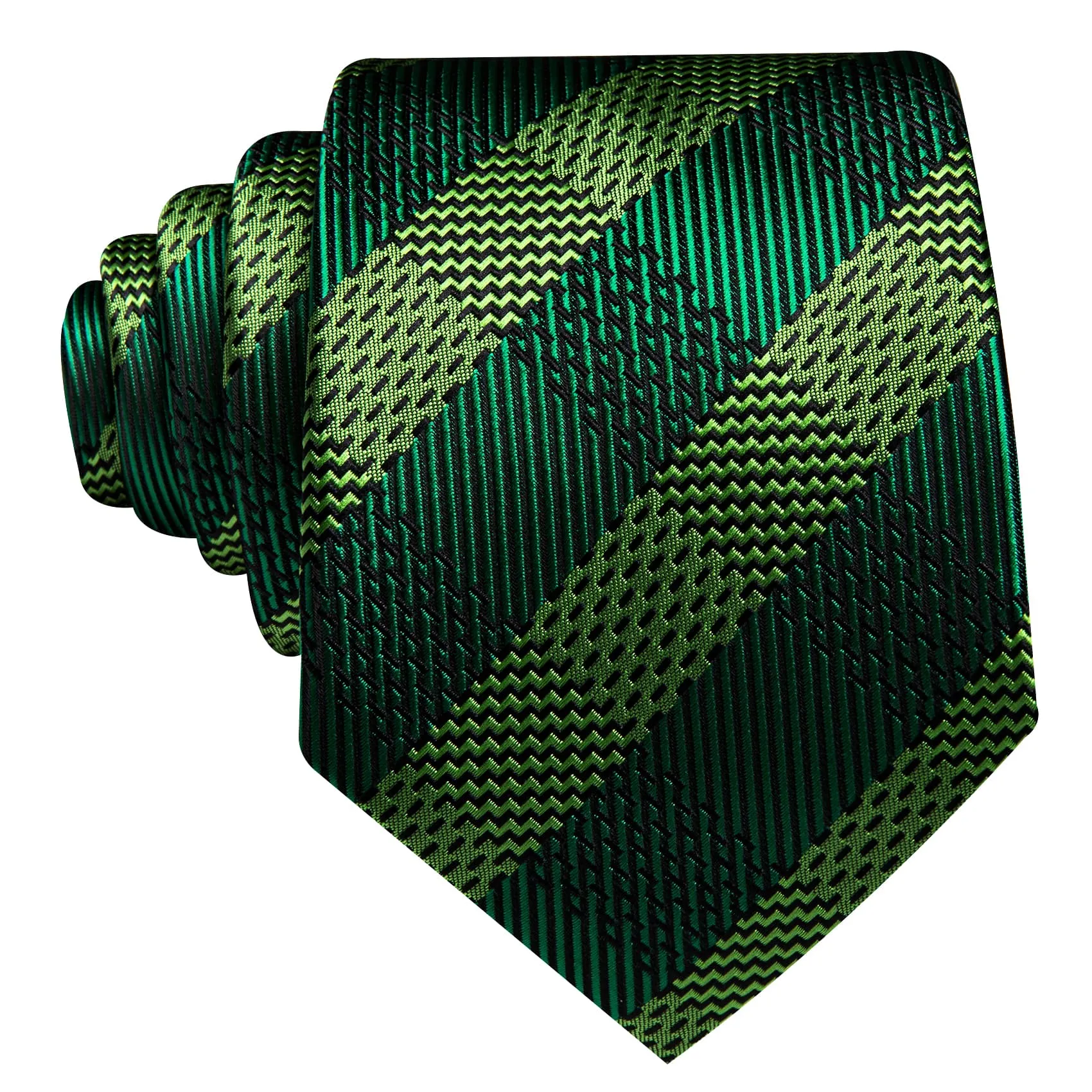 Ties2you Tuxedo Tie Emerald Striped Silk Mens Dress Tie Handkerchief Cufflinks Set