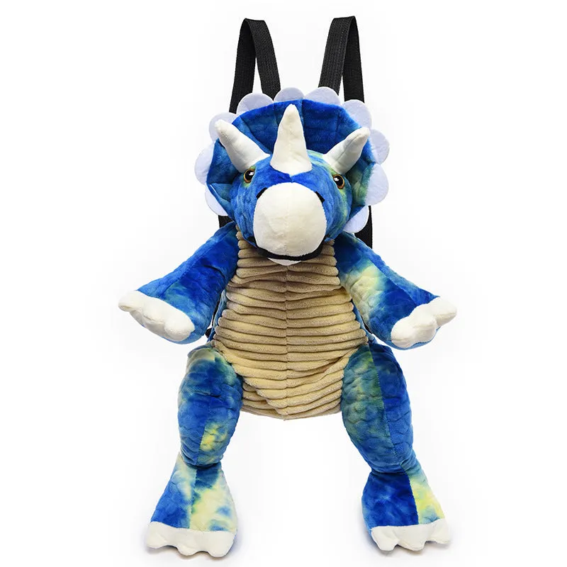 Triceratops Cute dinosaur cartoon plush children's backpack