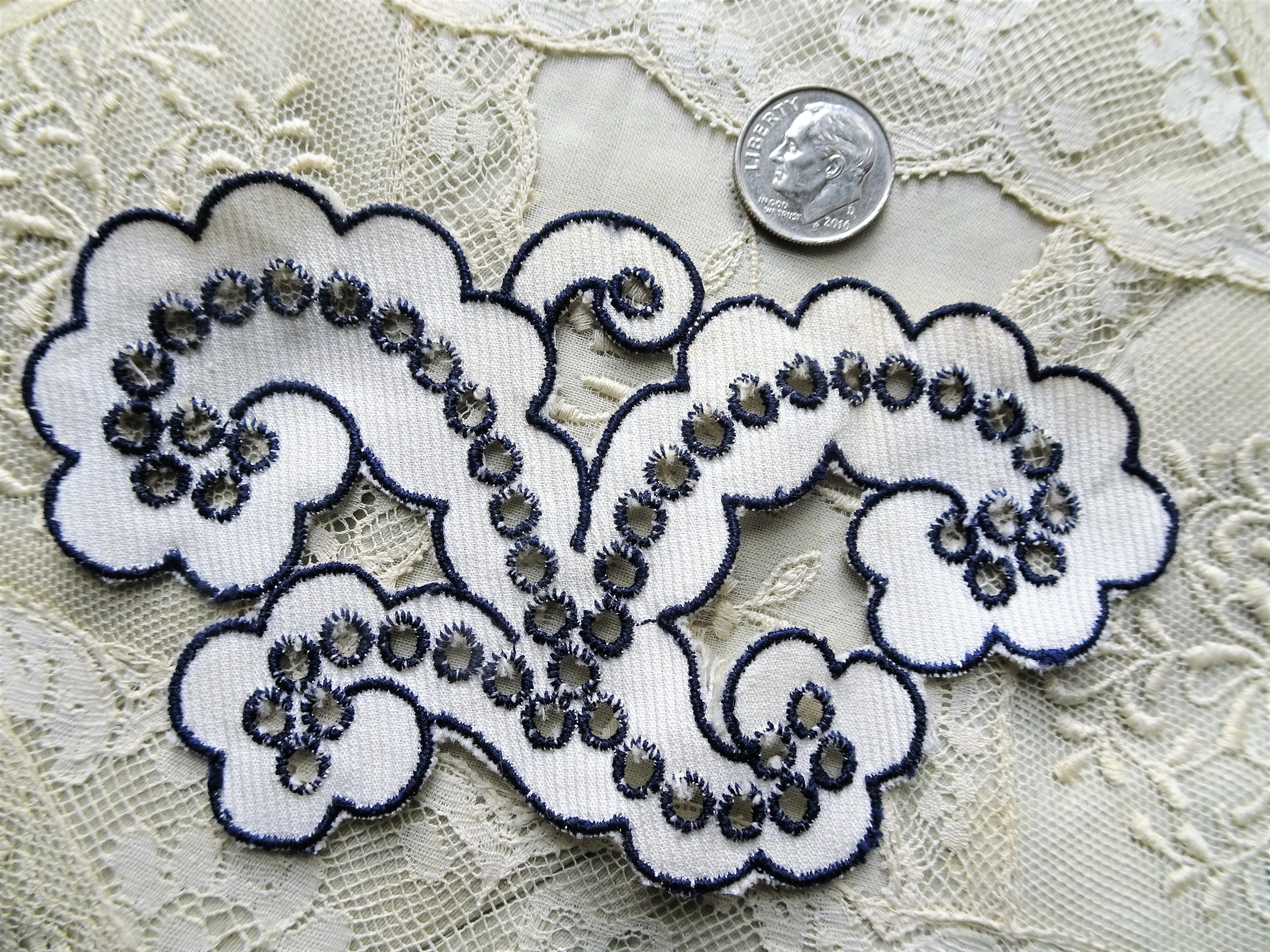 UNIQUE Vintage Applique, French Embroidered Applique, Heirloom Sewing,Collectible Lace