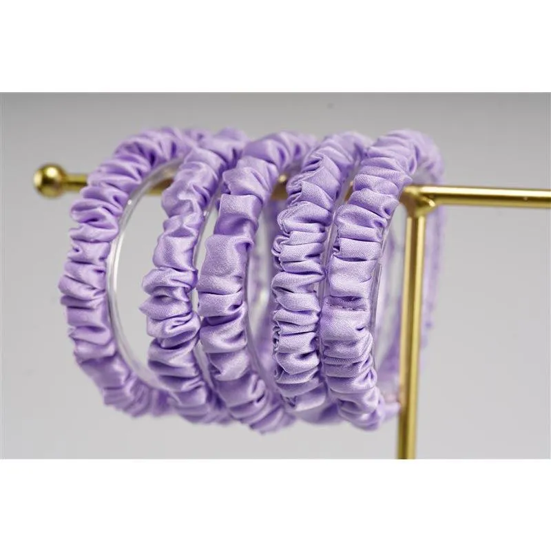 Violet silk scrunchies mini