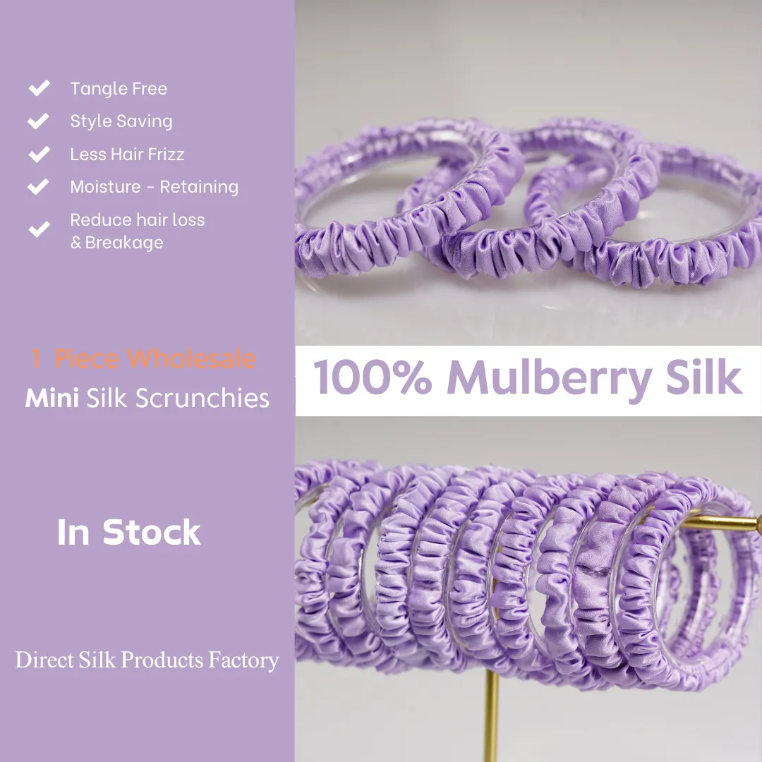 Violet silk scrunchies mini