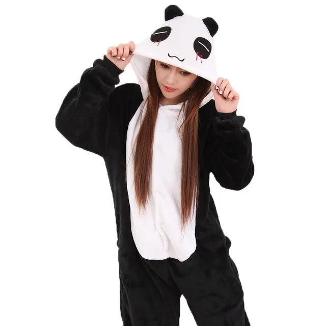 Women Pajama Flannel panda Unicorn Cartoon Cosplay Adult Onesie For Adults Animal Pajamas Adult Unicorn Pajamas Winter Onesie