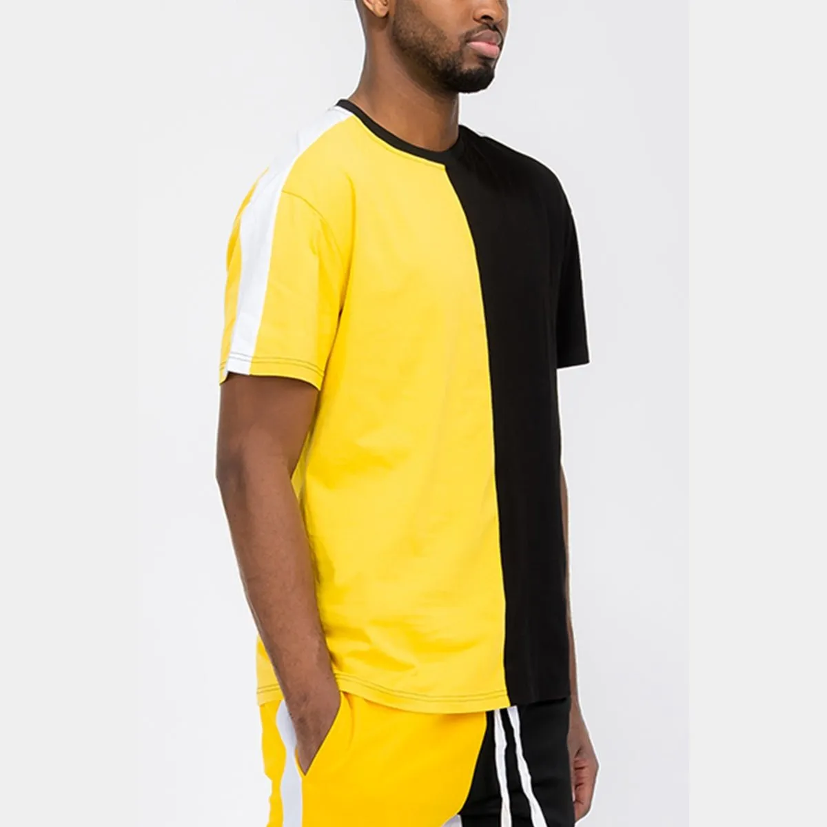 Yellow & Black Split Tee